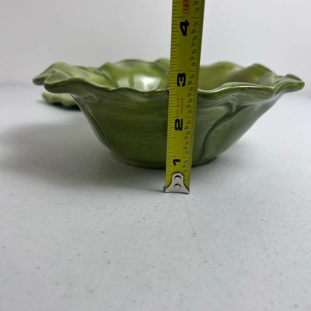 Roscher & Co Antique Leaf Collection Salad Plate Soup Cereal Bowl Green - Picture 7 of 9